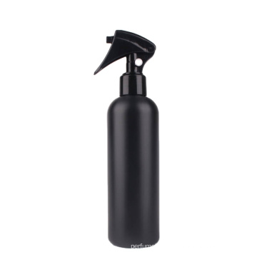 Round Black Matt PE plastic bottle with spray gun 300ml spray bottle